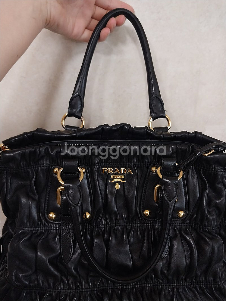(정품)프라다 PRADA 고프레 레더 가죽 투웨이백 토...--4
