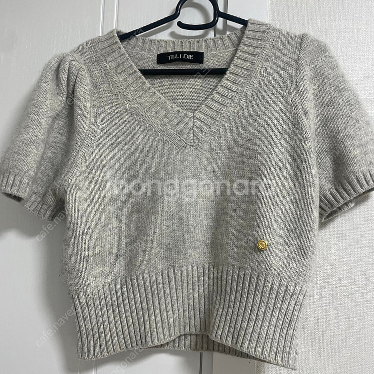 틸아이다이 라쿤 브이넥 반팔 니트--1