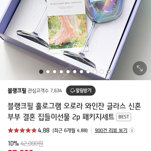 블랭크필 오로라 홀로그램 와인잔