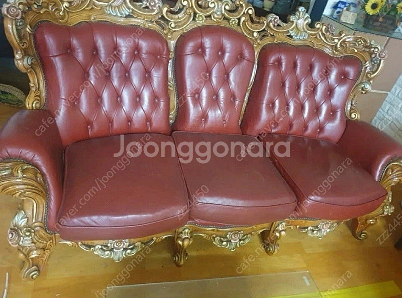엔틱 빈티지 고가구 쇼파 3인 1인 세트--0