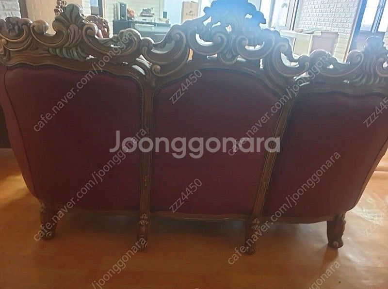 엔틱 빈티지 고가구 쇼파 3인 1인 세트--4
