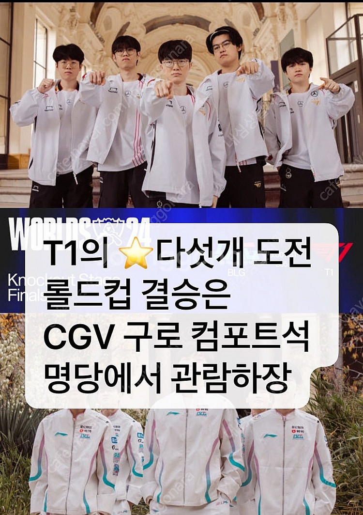 롤드컵 결승 CGV rnfh 컴포트석 명당만--0