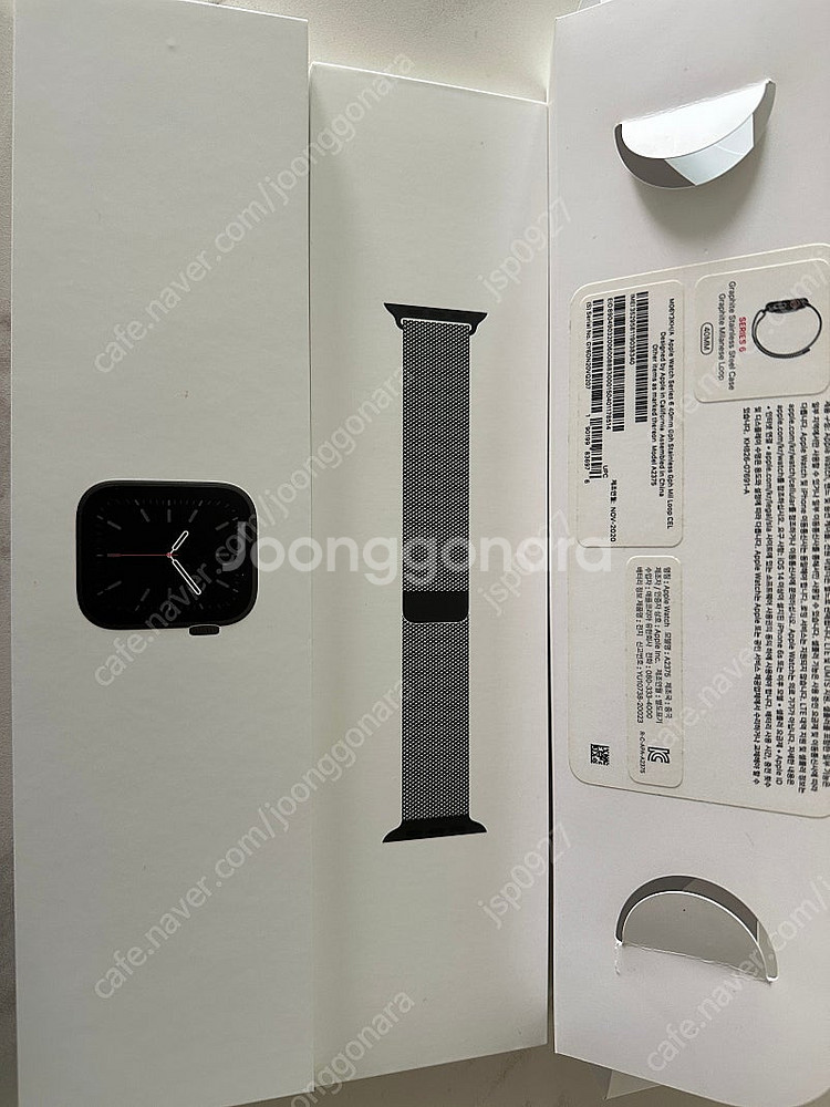 애플워치6 스테인레스 그라파이트 40mm--2