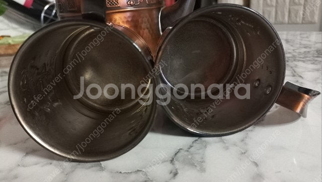 엔틱주전자+머그잔2개세트--7