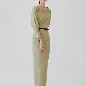 OSCAR Boatneck H-line dress (Olive green) 브라이드 앤 유 원피스 새제품 55사이즈