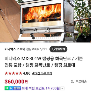 미니맥스 MX-301W 화목난로 미사용