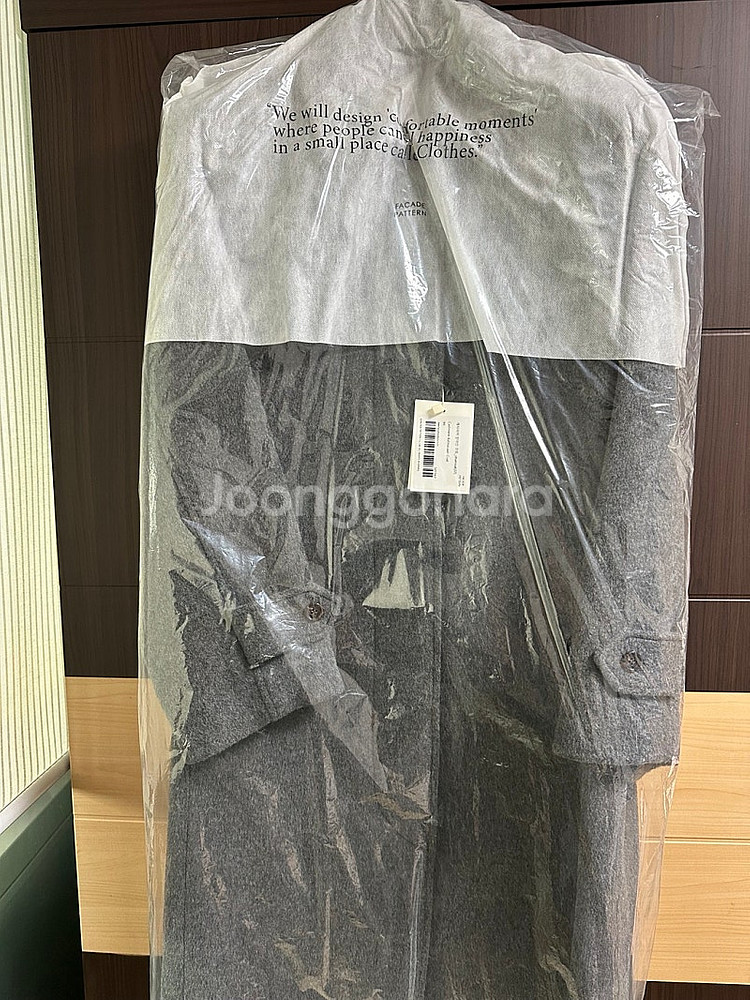 (새상품) 파사드패턴 캐시미어 발마칸 코트 차콜 M사이...--2