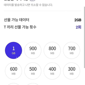 skt 데이터 2기가 팝니다(2기가 2천원)