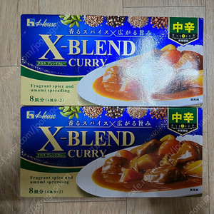 일본 X-BLEND 중간 매운맛 고형 카레 2팩