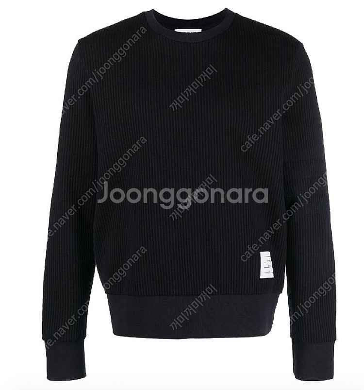 톰브라운 시어서커 루프백 사선 크루넥 스웨트셔츠 네이비--0