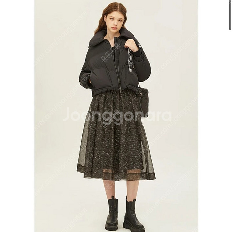 시슬리 숏패딩 블랙--1