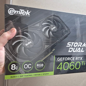 이엠텍 RTX 4060 Ti STORM X Dual OC D6 8GB 미개봉 판매합니다