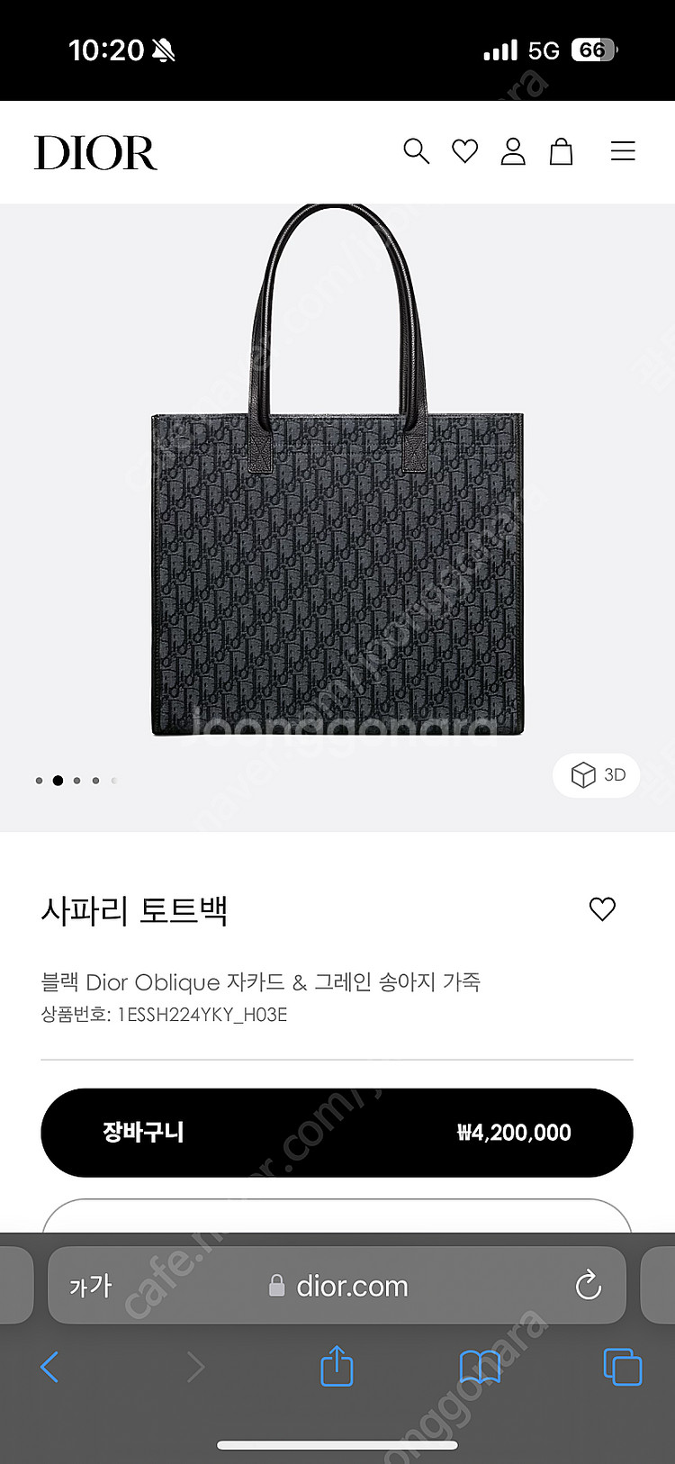 디올 남자 토트백--2