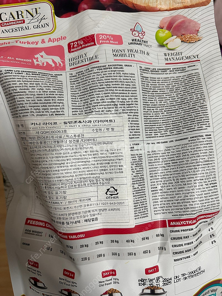 강아지사료 카니라이프 칠면조 2키로--0