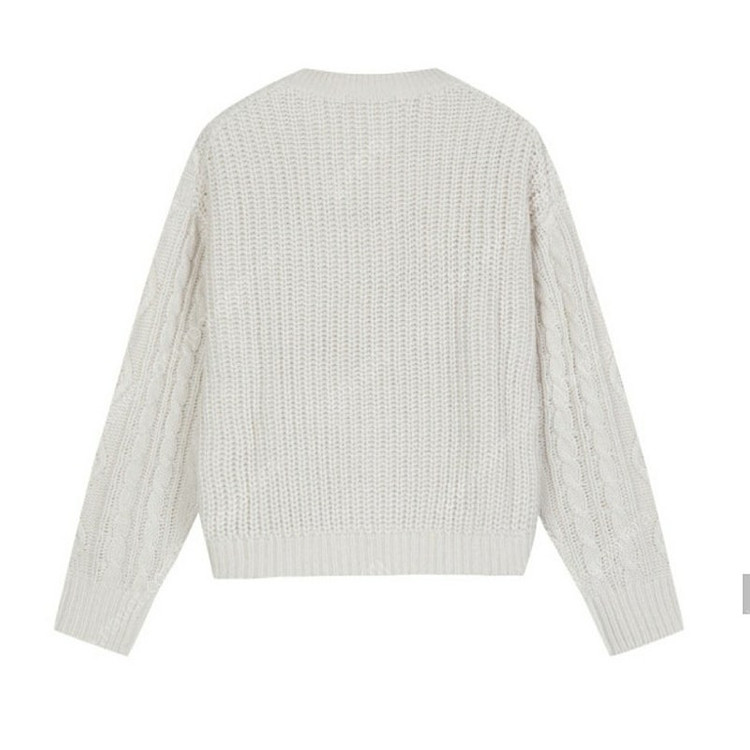 새상품 85) 탑텐 꽈배기 브이넥 니트 아이보리--1