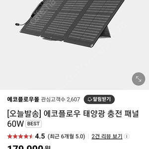 에코플로우 태양광 패널 60w(새제품)