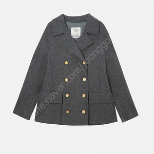 1423 뷰드팍코트 [VUE DU PARC] Wool Blendy Double-Breasted Half Coat Grey