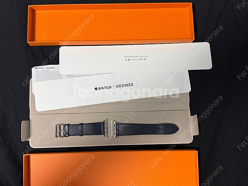 애플워치 에르메스 45mm 네이비 싱글투어 가죽 스트랩...--0