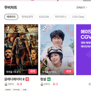 cgv 2d 예매 1인 9000원에 해드립니다.