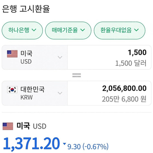 미국달러 1500불 판매합니다