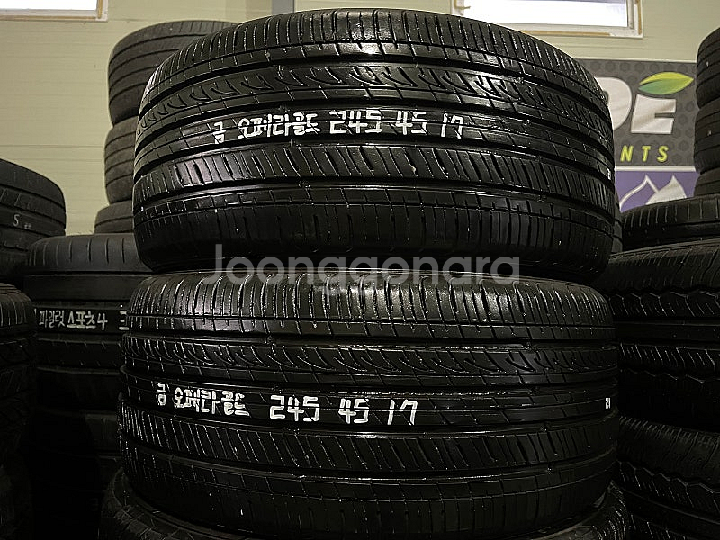 [판매] 245 45 17 금호 오페라골드 90% 이상 거의새것 중고타이어 휠수리--3