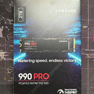 삼성 정품 990pro ssd 2tb 1시간 사용 팝니다.