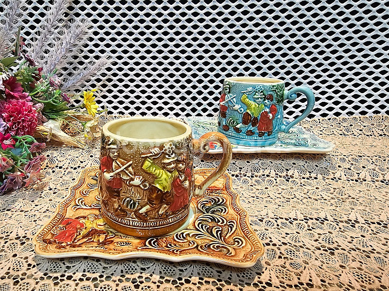 일본 산요 오리엔탈 연인 커플잔--1