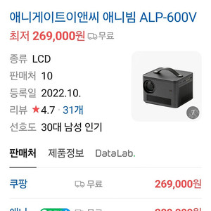 [가격인하] 애니빔 빔프로젝터 ALP-600V