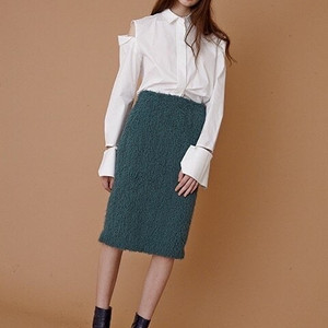 새상품) 문탠 moontan midi skirt 퍼 스커트 S