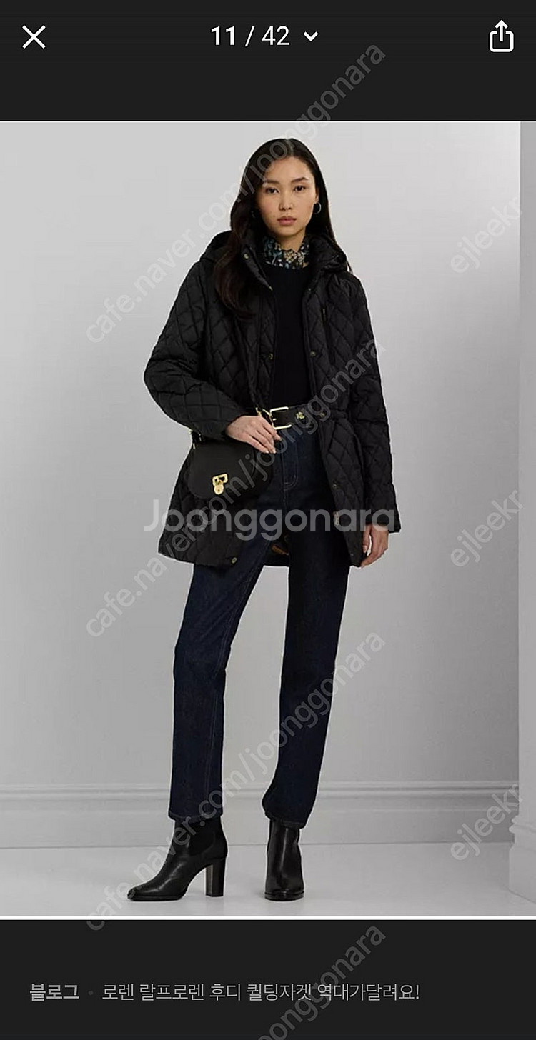 폴로 후디드 퀼팅자켓 블랙 ps 새제품--1