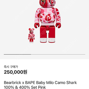 Bearbrick x BAPE Baby Milo Camo Shark 100% & 400% Set Camo/Pink