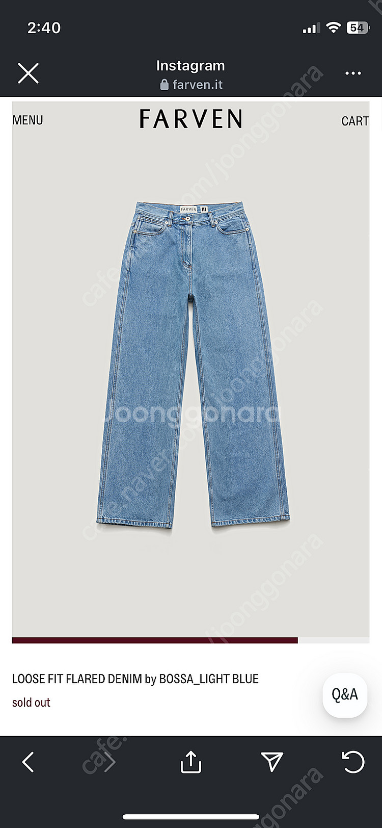 farven loose fit flared denim ...--0