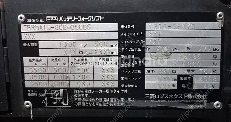 [중고지게차]니찌유 입식 1.5톤 전동지게차 18년식,...--3