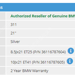 BMW 정품 21인치 311 휠타이어(250만원)