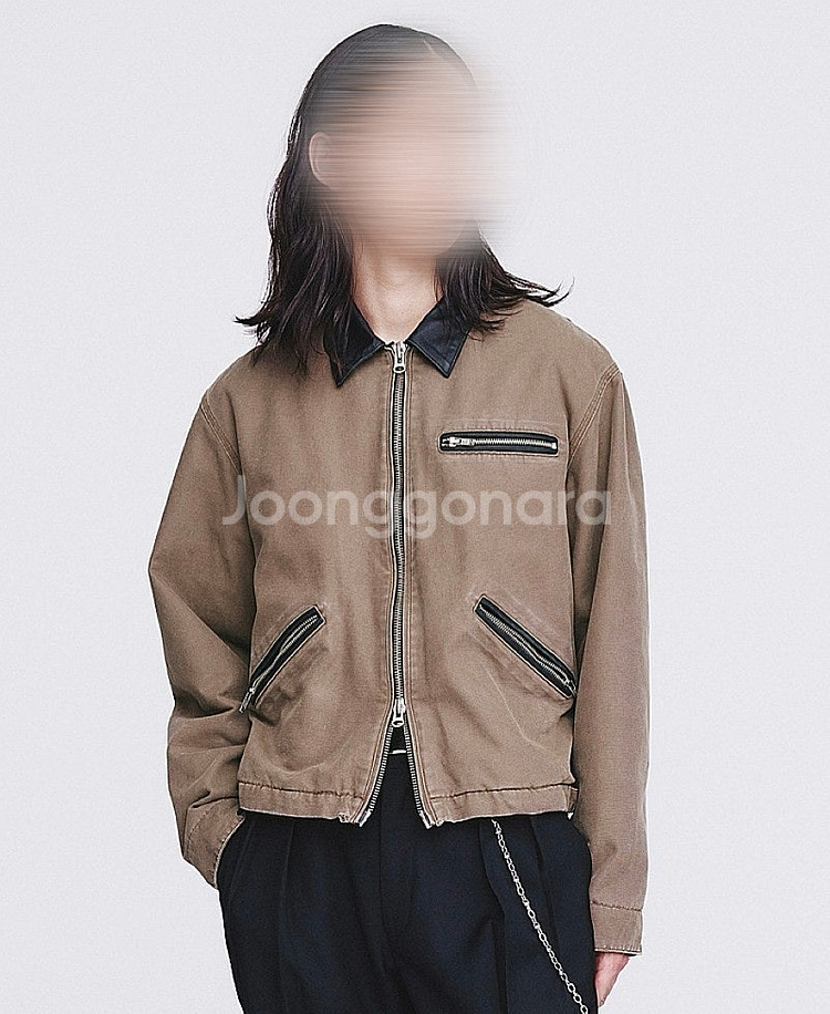 토니웩 23fw 레더카라 워크자켓 베이지 M 사이즈--0