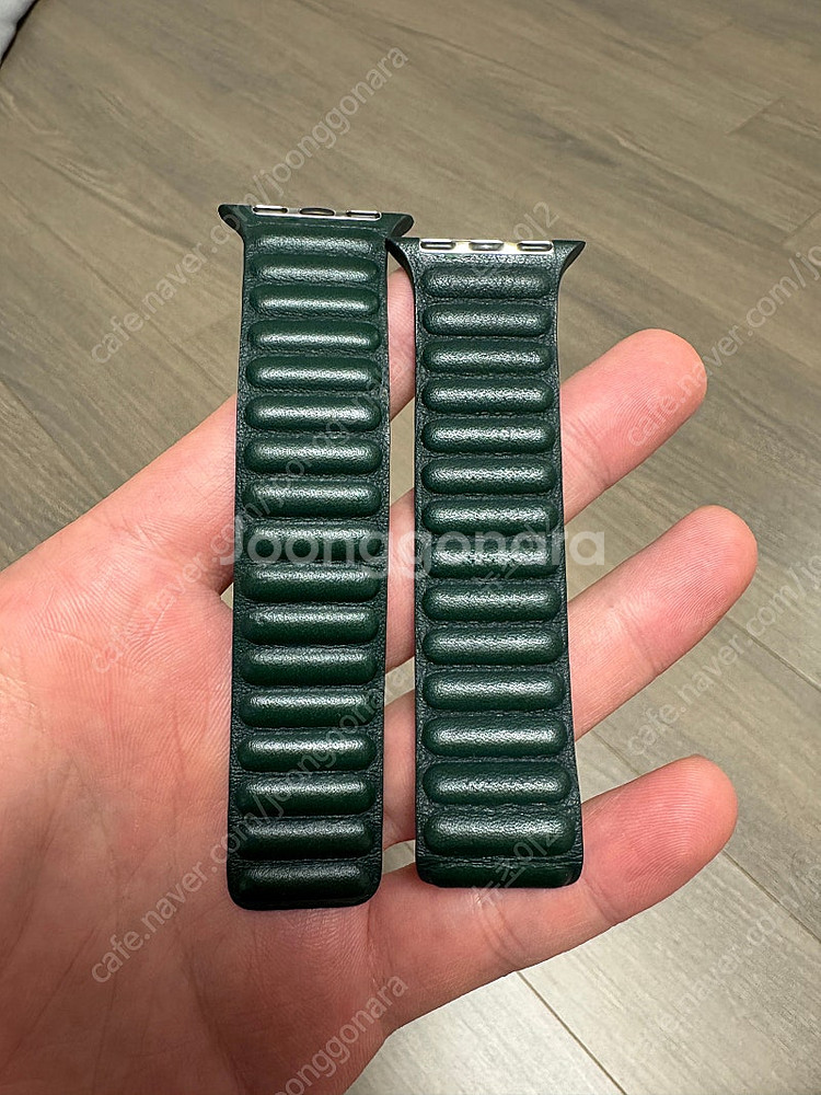 애플워치 정품 스트랩 세쿼이아 그린 가죽링크 41mm ...--0