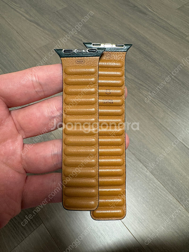 애플워치 정품 스트랩 세쿼이아 그린 가죽링크 41mm ...--1