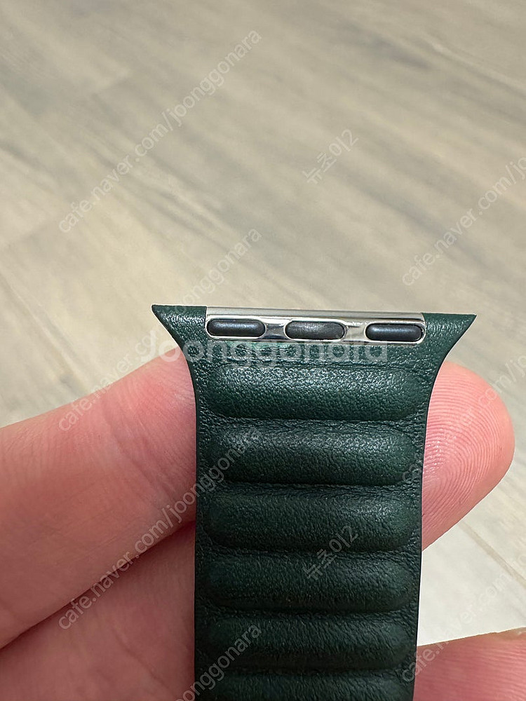 애플워치 정품 스트랩 세쿼이아 그린 가죽링크 41mm ...--2
