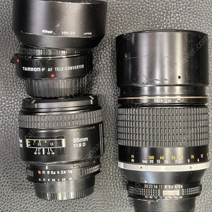 니콘 AF 85mm F1.8D, MF 180mm F2.8, 탐론 1.4X 텔레컨버터, MF 105mm F2.5, 비비타 70-210 일괄