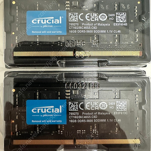 Crucial 노트북 메모리 16GB 2개 DDR5-5600