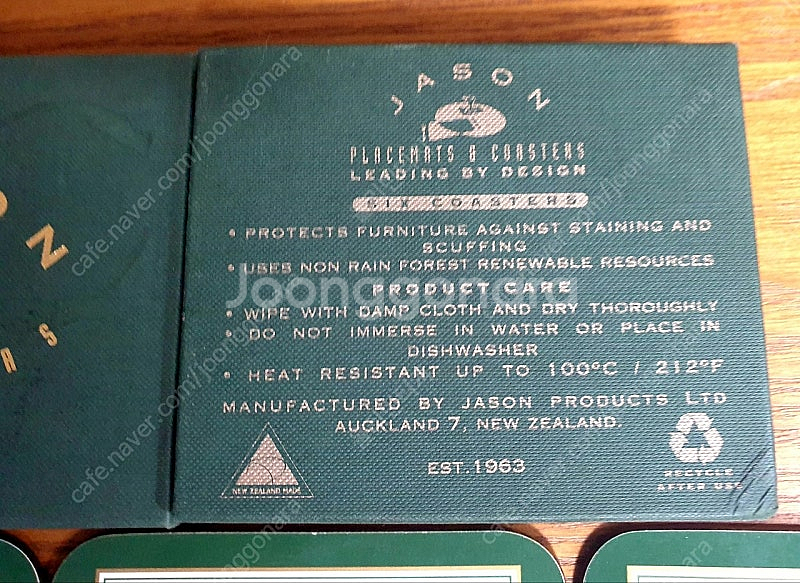 새상품) 뉴질랜드 Jason 제이슨 티코스터 6p--2