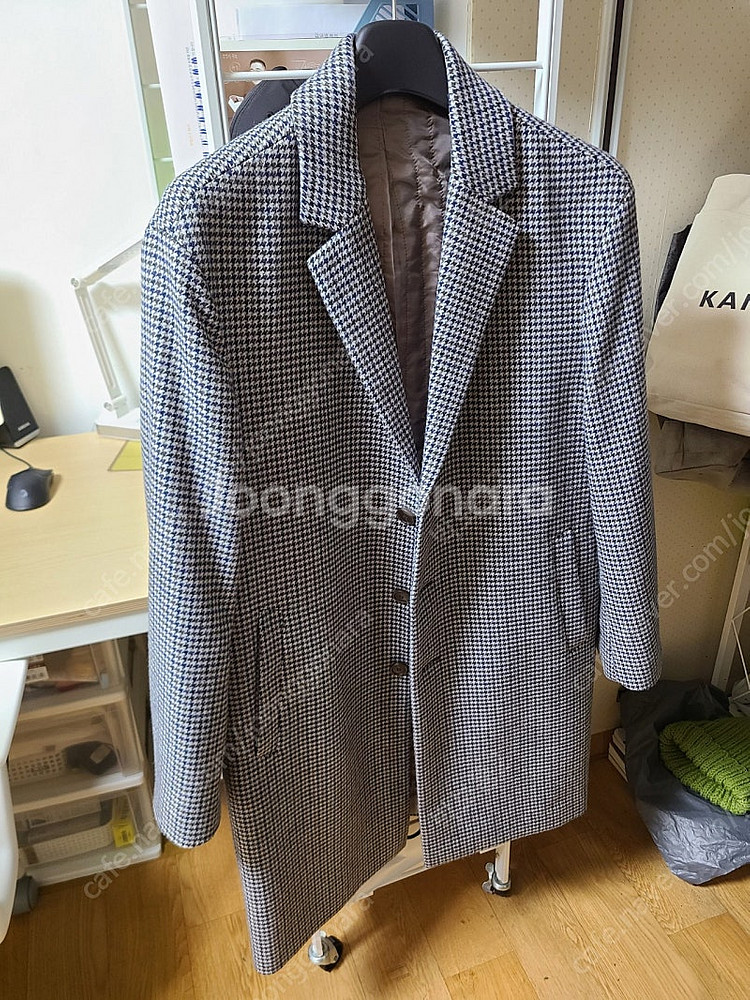 마인드브릿지 울혼방 하운드투스 세미오버 싱글 체크코트--1