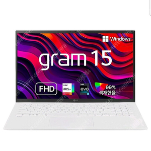 LG전자 그램 15 스노우 화이트 약 15인치에 해당함 • 코어i5 • 256GB • 16GB • WIN11 Home 15Z90R-GA56K 안전결제 가능 9​0만원