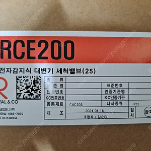 자동세척 밸브 RCE200