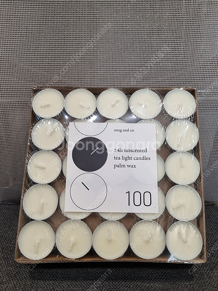 스너그앤코 식물성 천연 미니 캔들 100구 판매합니다--1