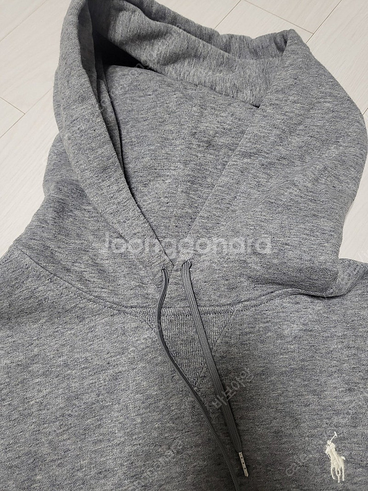 폴로 기모 후드 그레이--3