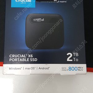 마이크론 크루셜 외장 SSD X6 2TB 블랙 팝니다.