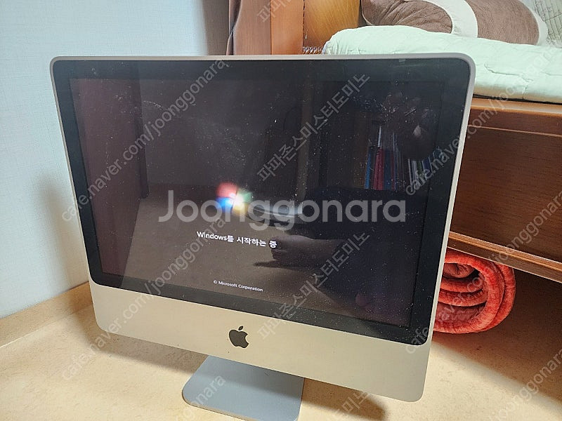 애플 아이맥 올드맥 A1224 iMac 윈도우7 설치중...--2