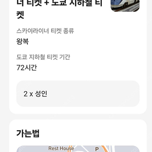 도쿄 스카이라이너 왕복 + 도쿄 메트로 패스 72시간 성인2인권 팝니다