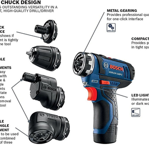 BOSCH FlexiClick 보쉬 플렉시클릭 12V 전동 드릴 드라이버 5 in 1 세트 GSR12V-140FCB22